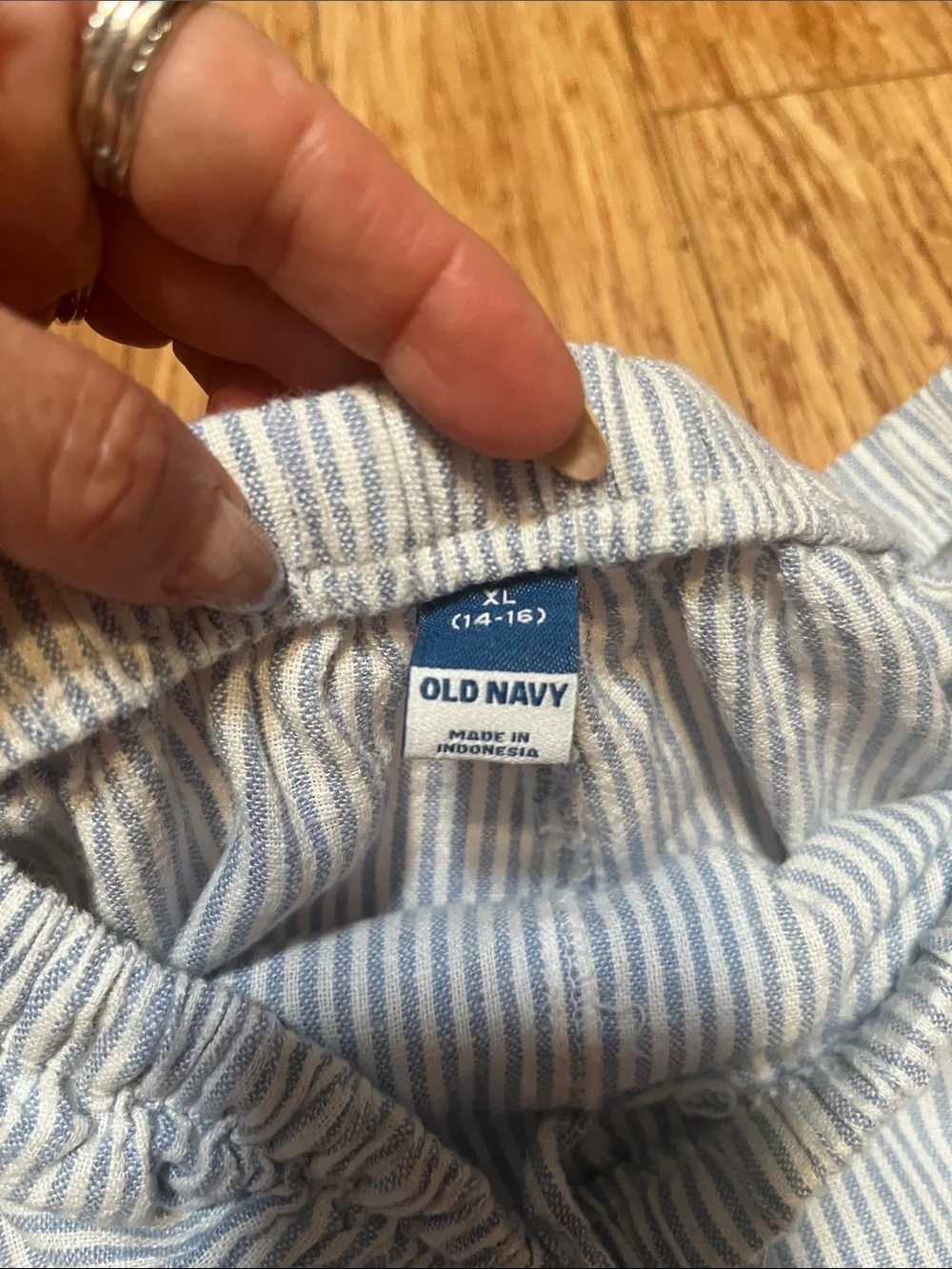 Old Navy Light Blue & White Striped Girls' Romper